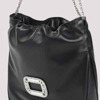 Roger Vivier Pilgrim Pocket Black Leather Mini Clutch