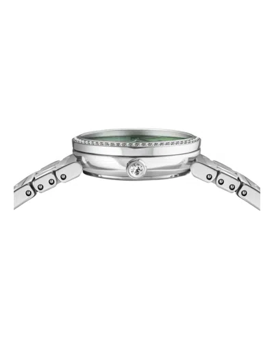 Fendi Diamond-embellished Watch With Green Malachite Dial