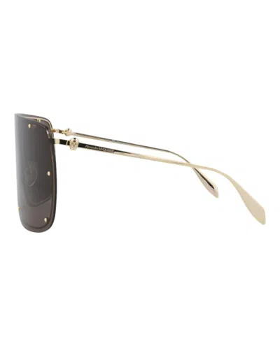 Alexander Mcqueen Shield-frame Metal Sunglasses With Luxurious Detailing