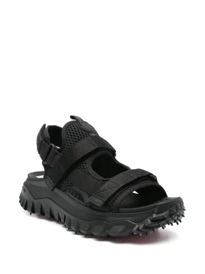 Moncler Rugged Black Sandals With Adjustable Straps For Secure Fit