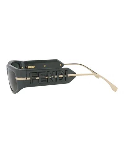 Fendi Shield-frame Injection Sunglasses With Saddle Nose Bridge