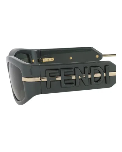 Fendi Shield-frame Injection Sunglasses With Saddle Nose Bridge