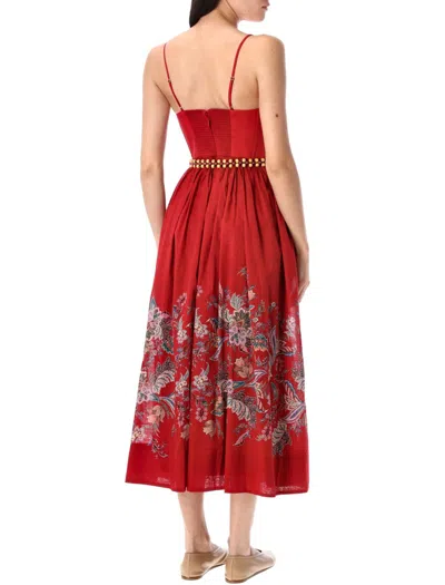 Zimmermann Rhiannon Belted Paisley-print Cotton-voile Midi Dress