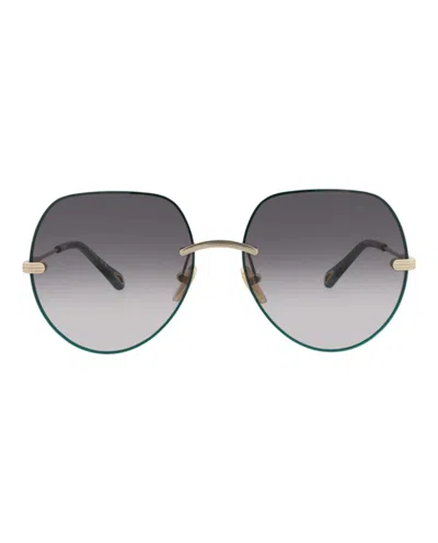 Chloé Round-frame Gradient Lens Sunglasses With Protective Case