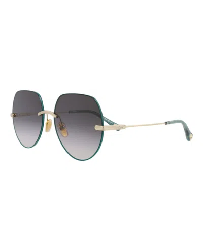 Chloé Round-frame Gradient Lens Sunglasses With Protective Case