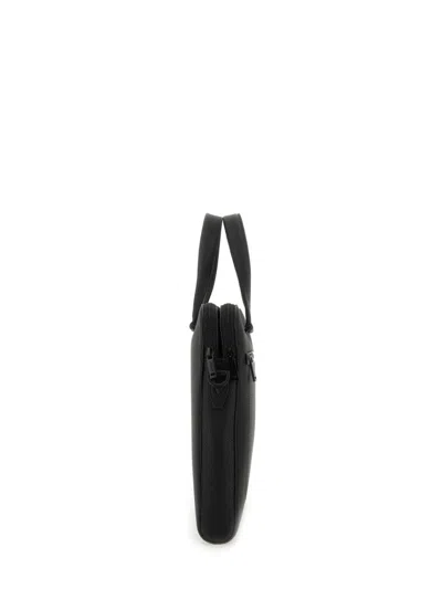 Ferragamo Structured Leather Business Bag In Black