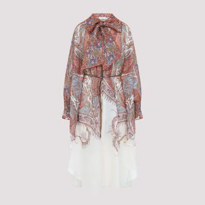 Zimmermann Layered Multicolour Dress With Paisley Patterns In White