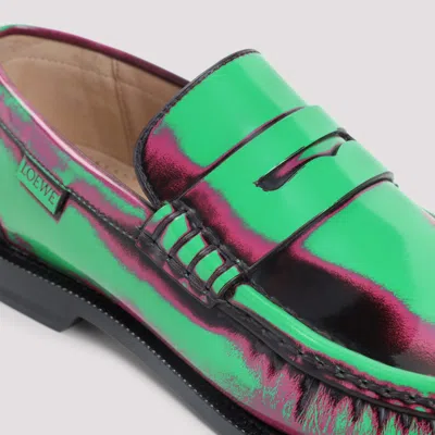 Loewe Multicolour Calf Leather Loafers With Decorative Strap