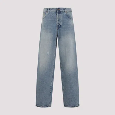 Moschino Relaxed High-waist Jeans With Classic Five-pocket Styling In Blue