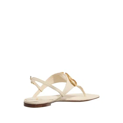 Valentino Garavani Vlogo Signature Sandals With Textured Leather Finish And Gold-tone Detail