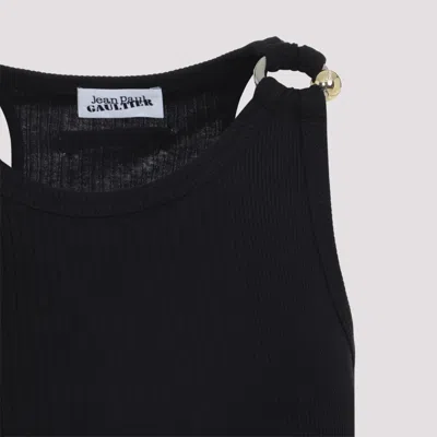 Jean Paul Gaultier Tank Top With Gold-tone Hardware And Ribbed Texture