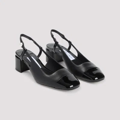Jimmy Choo Patent Leather Pumps With Slingback And Decorative Button