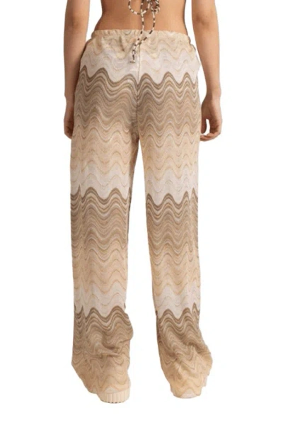 Saint Barth Wide-leg Trousers In Textured Chevron Knit