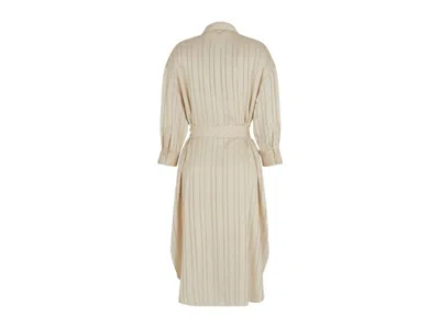 Armani Exchange Beige Midi Shirt Dress In Neutral