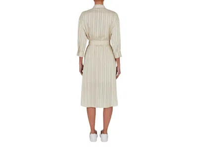 Armani Exchange Beige Midi Shirt Dress In Neutral