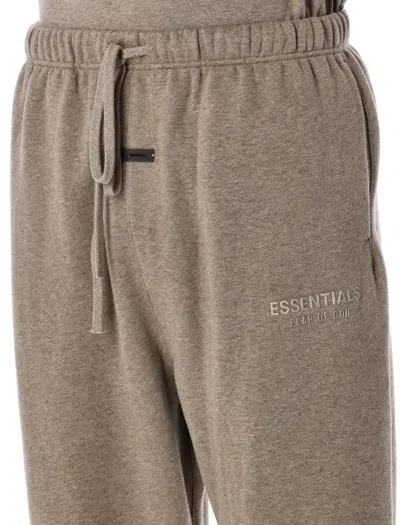 Fear Of God Relaxed Fit Sweatpants With Drawstring Cuffs And Logo Detail In Brown