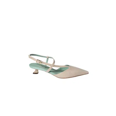 Paola D'arcano Pink Lizard Pumps With Kitten Heel