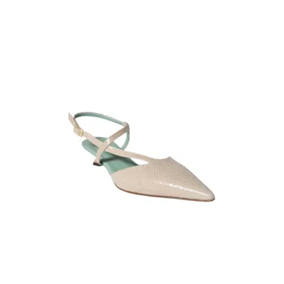 Paola D'arcano Pink Lizard Pumps With Kitten Heel