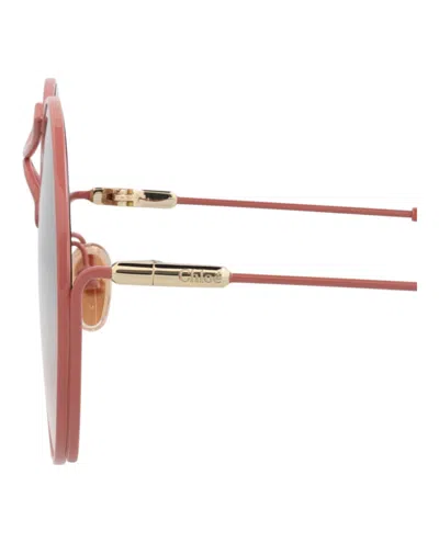 Chloé Round-frame Metal Sunglasses With Adjustable Nose Pads