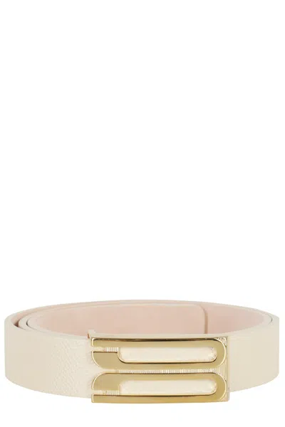 Victoria Beckham Ivory Regular Frame Belt In Neutral