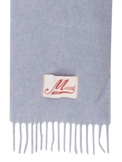 Marni Sciarpa In Alpaca In Blue