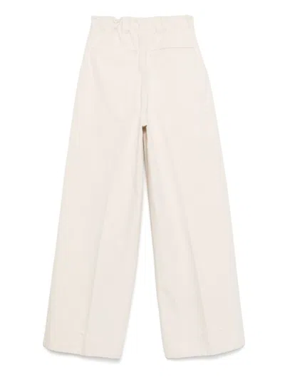 Maison Margiela Wide-leg Trousers With High Waist In White