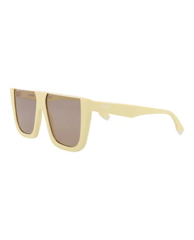Fendi Shield-frame Acetate Sunglasses With Saddle Nose Bridge