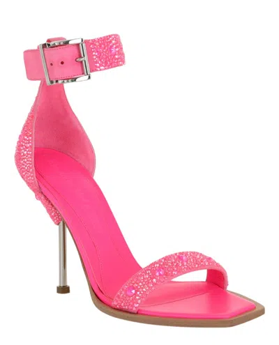 Alexander Mcqueen Crystal Embellished Heel Sandals In Pink
