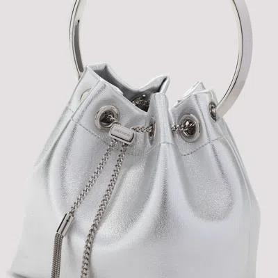 Jimmy Choo Drawstring Design Metallic Handbag With Circular Handle