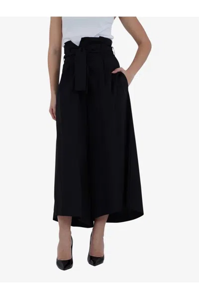 Simona Corsellini Wide-leg Trousers With High Waist In Black
