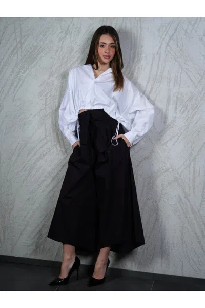 Simona Corsellini Wide-leg Trousers With High Waist In Black