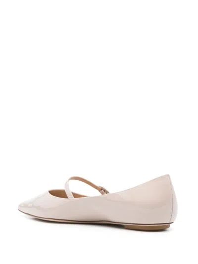 Stuart Weitzman White Pointed Toe Flat Shoes