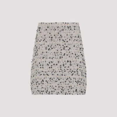 Fabiana Filippi Beige Frayed-knot Donegal Tweed Mini Skirt