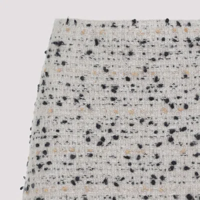 Fabiana Filippi Beige Frayed-knot Donegal Tweed Mini Skirt