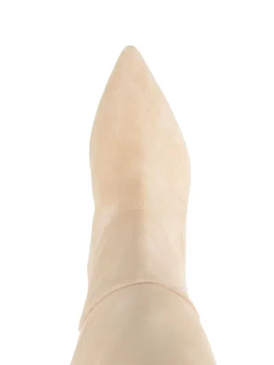 Paris Texas Beige Ankle Boots With Pointed Toe