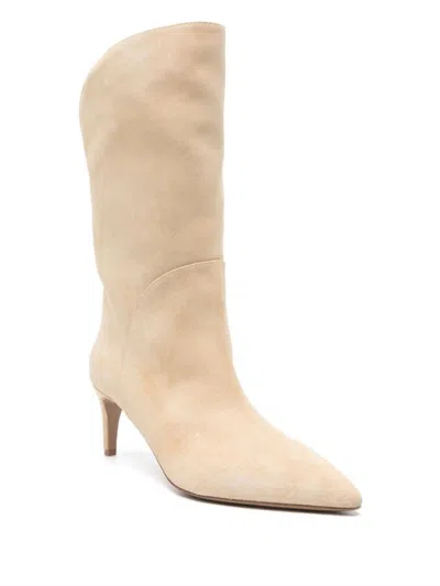 Paris Texas Beige Ankle Boots With Pointed Toe