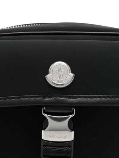 Moncler Structured Black Shoulder Bag With Metallic Clasp