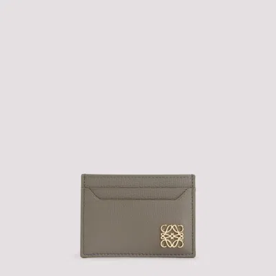 Loewe Anagram Plain Brown Calf Skin Credit Card Case