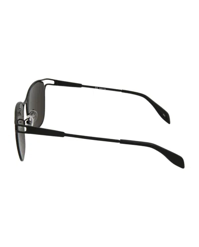 Alexander Mcqueen Square-frame Metal Sunglasses With Adjustable Nose Pads