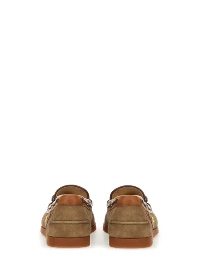 Valentino Palm Avenue Suede And Leather Loafers In Brown