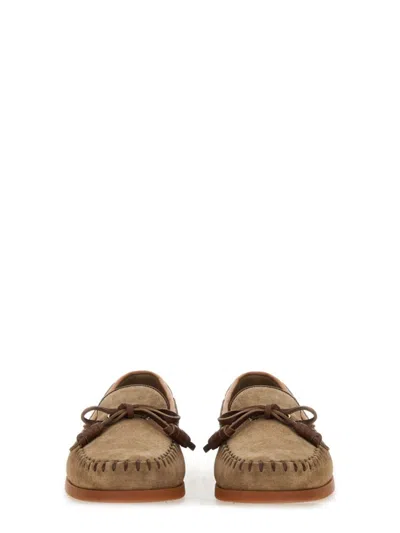 Valentino Palm Avenue Suede And Leather Loafers In Brown