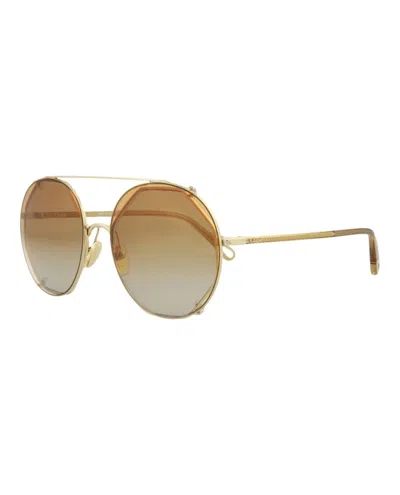 Chloé Round-frame Sunglasses With Metal Construction And Acetate Temples