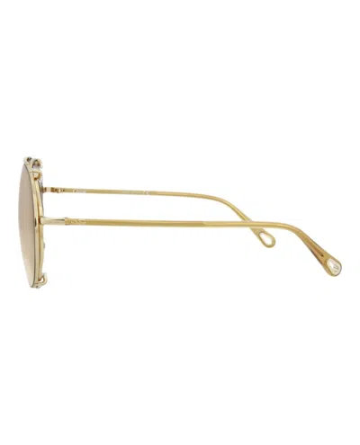 Chloé Round-frame Sunglasses With Metal Construction And Acetate Temples