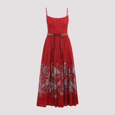 Zimmermann Rhiannon Belted Paisley-print Cotton-voile Midi Dress