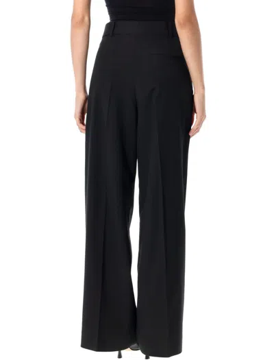 By Malene Birger High-waist Black Trousers With Pleated Wide-leg Silhouette