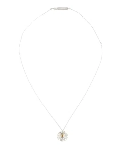 Ambush Dainty Silver-tone Daisy Charm Necklace With Adjustable Length