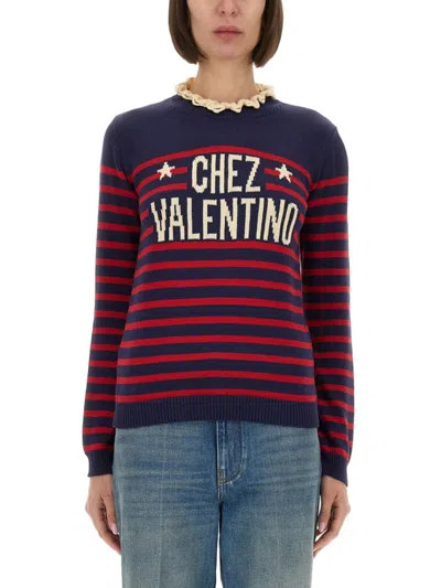 Valentino Knitwear Sweater Asymmetric Neck Design