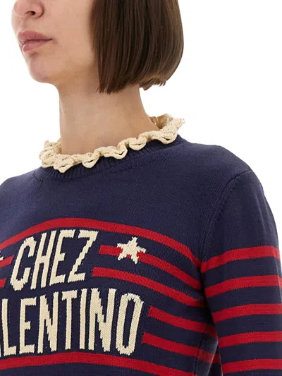 Valentino Knitwear Sweater Asymmetric Neck Design
