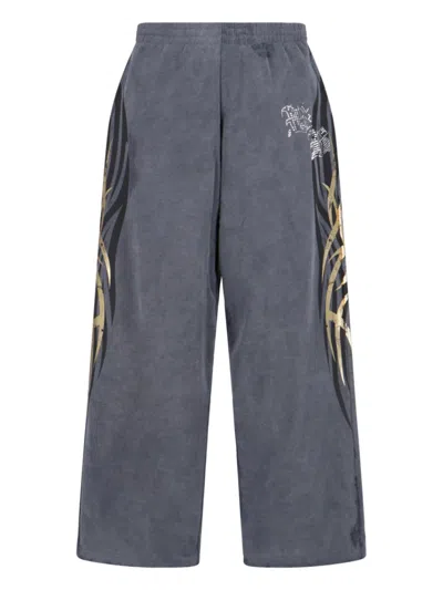 Balenciaga Straight Leg Trousers Graphic Print