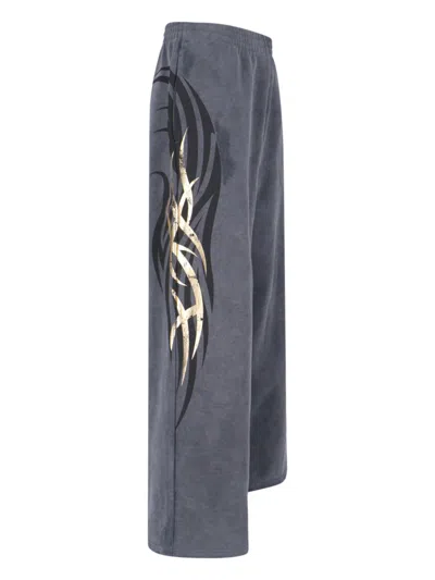 Balenciaga Straight Leg Trousers Graphic Print